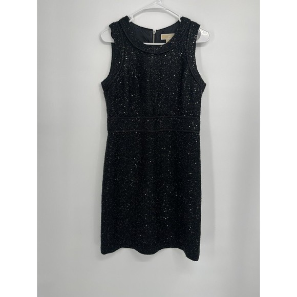 MICHAEL Michael Kors BLACK SHIMMERY SEQUIN DRESS SIZE‎ 8 - Picture 1 of 9